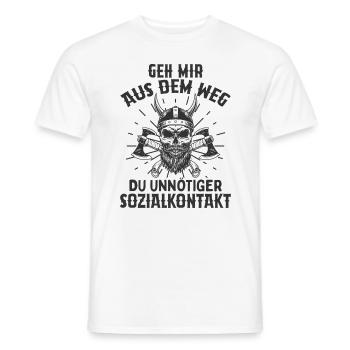 Geh Mir Aus Dem Weg Du Unnötiger Sozialkontakt - Männer T-Shirt - Weiß - Vorne - AI Model Male 178 dark (178cm)