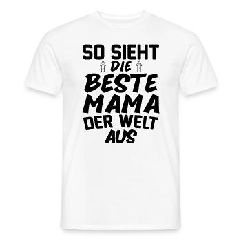So Sieht Die Beste Mama Der Welt Aus - Männer T-Shirt - Weiß - Vorne - AI Model Male 178 dark (178cm)