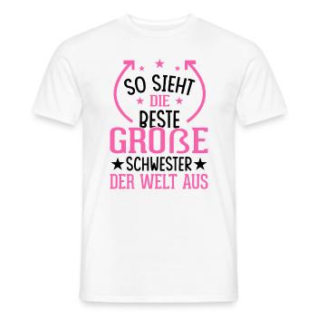So Sieht Die Beste Große Schwester Der Welt Aus - Männer T-Shirt - Weiß - Vorne - AI Model Male 178 dark (178cm)
