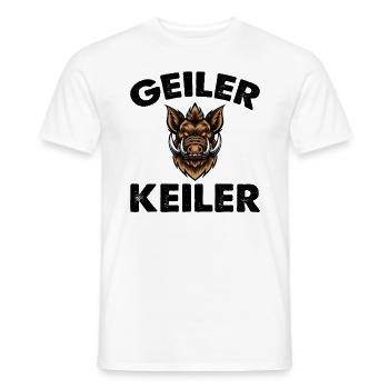 Geiler Wild Boar Hunter Hunting Forest - Männer T-Shirt - Weiß - Vorne - AI Model Male 178 dark (178cm)