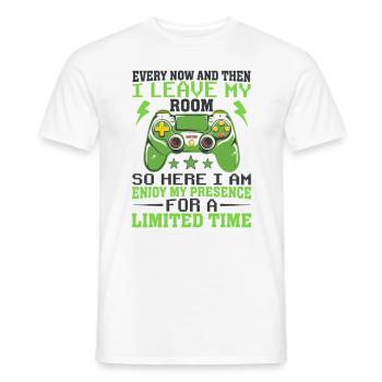 Drôle de jeu de temps en temps je quitte ma chambre - T-shirt homme - blanc - Devant - AI Model Male 178 dark (178cm)