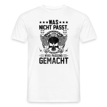 Was Nicht Passt Wird Passend Gemacht - Männer T-Shirt - Weiß - Vorne - AI Model Male 178 dark (178cm)
