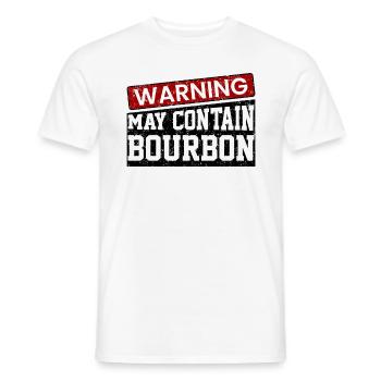 Warnung kann Bourbon enthalten - Männer T-Shirt - Weiß - Vorne - AI Model Male 178 dark (178cm)