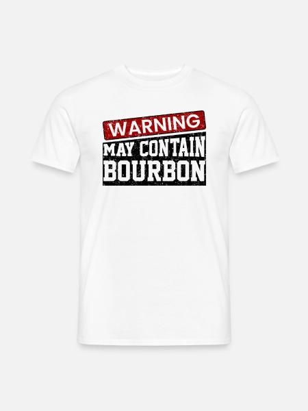 Warning May Contain Bourbon - Men's T-Shirt - white