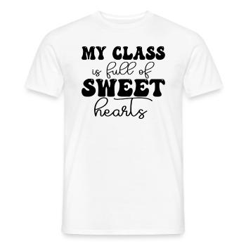 Ma classe est pleine de cœurs doux - T-shirt homme - blanc - Devant - AI Model Male 178 dark (178cm)