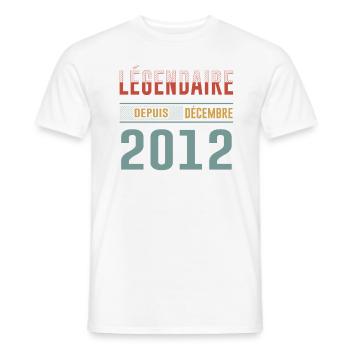 Légendaire Depuis Décembre 2012 Anniversaire - T-shirt homme - blanc - Devant - AI Model Male 178 dark (178cm)
