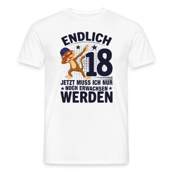 18 Years Boy Girl Man 18th Birthday Finally 18 - Männer T-Shirt - Weiß - Vorne - AI Model Male 178 dark (178cm)