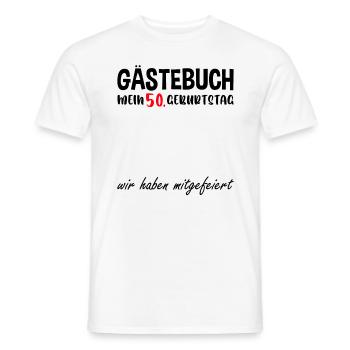 50th Birthday Guest Book Signature Guest - Männer T-Shirt - Weiß - Vorne - AI Model Male 178 dark (178cm)