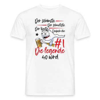 40th Birthday 40 Years Women's Men's Saying Funny - Männer T-Shirt - Weiß - Vorne - AI Model Male 178 dark (178cm)