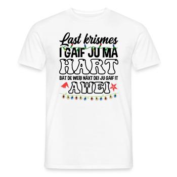 Last Christmas Krismes Merry Christmas X-mas - Men's T-Shirt - white - Front - AI Model Male 178 dark (178cm)
