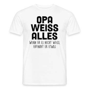 Opa Weiss Alles - Männer T-Shirt - Weiß - Vorne - AI Model Male 178 dark (178cm)