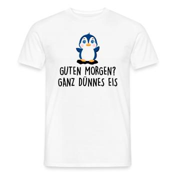 Guten Morgen Ganz Dünnes Eis Kaffee Spruch Lustige - Männer T-Shirt - Weiß - Vorne - AI Model Male 178 dark (178cm)