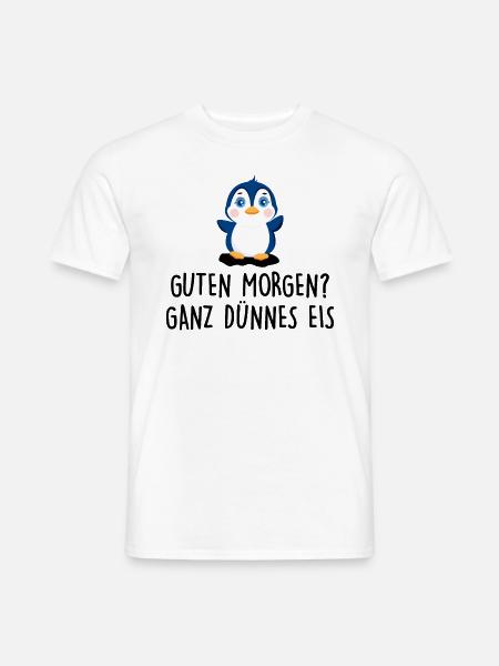 Guten Morgen Ganz Dünnes Eis Kaffee Spruch Lustige - Männer T-Shirt - Weiß