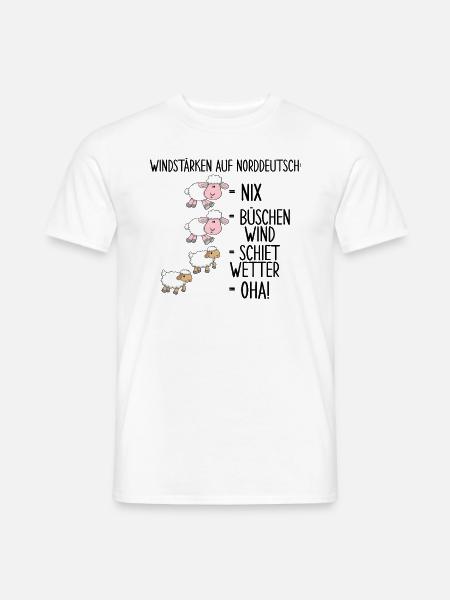 Windstärke Auf Norddeutsch - Männer T-Shirt - Weiß