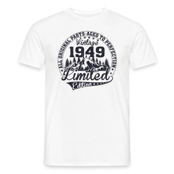Né en 1949 Toutes les pièces originales Cadeau rétro - T-shirt homme - blanc - Devant - AI Model Male 178 dark (178cm)