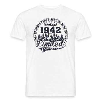 Born 1942 All original pieces retro gift - Men's T-Shirt - white - Front - AI Model Male 178 dark (178cm)