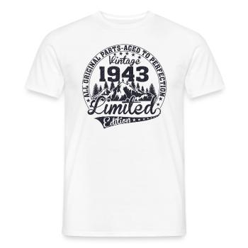 Né en 1943 Toutes les pièces originales Cadeau rétro - T-shirt homme - blanc - Devant - AI Model Male 178 dark (178cm)