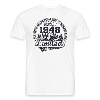 Né en 1948 Toutes les pièces originales Cadeau rétro - T-shirt homme - blanc - Devant - AI Model Male 178 dark (178cm)