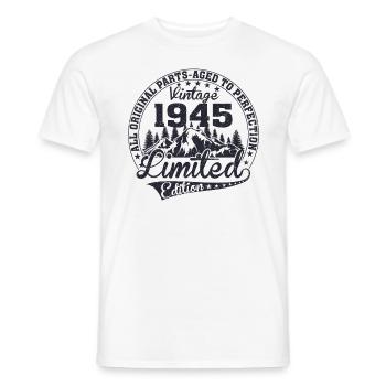 Né en 1945 Toutes les pièces originales Cadeau rétro - T-shirt homme - blanc - Devant - AI Model Male 178 dark (178cm)