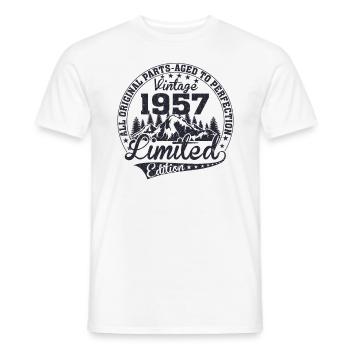 Born 1957 All original pieces retro gift - Men's T-Shirt - white - Front - AI Model Male 178 dark (178cm)