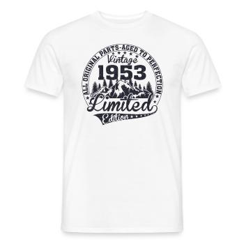 Born 1953 All original pieces Retro gift - Men's T-Shirt - white - Front - AI Model Male 178 dark (178cm)