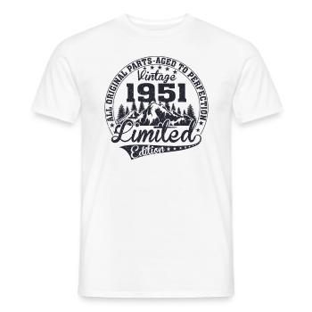 Born 1951 All original pieces Retro gift - Men's T-Shirt - white - Front - AI Model Male 178 dark (178cm)