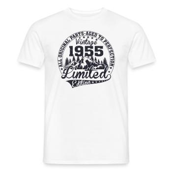 Born 1955 All original pieces Retro gift - Men's T-Shirt - white - Front - AI Model Male 178 dark (178cm)