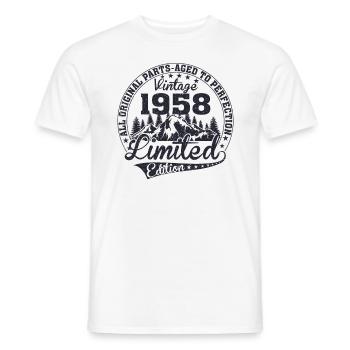 Vintage 1958 All original pieces retro gift - Men's T-Shirt - white - Front - AI Model Male 178 dark (178cm)