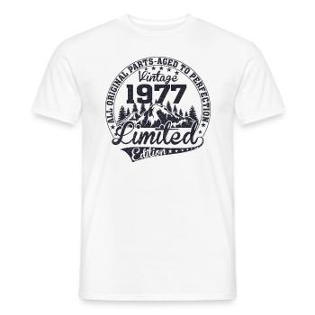 Millésime 1977 Toutes les pièces originales cadeau rétro - T-shirt homme - blanc - Devant - AI Model Male 178 dark (178cm)
