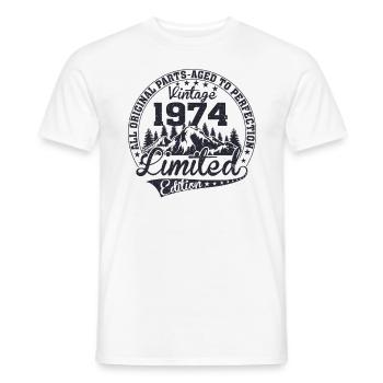 Vintage 1974 All original pieces Retro gift - Men's T-Shirt - white - Front - AI Model Male 178 dark (178cm)