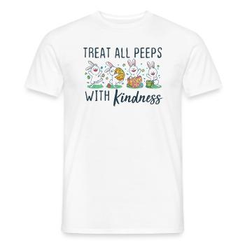 Treat All Peeps With Kindness Easter Teacher Gift - Men's T-Shirt - white - Front - AI Model Male 178 dark (178cm)