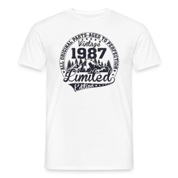 Original since 1987 Vintage Retro Birthday - Men's T-Shirt - white - Front - AI Model Male 178 dark (178cm)