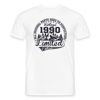 Vintage - Est. 1990 - Retro - Männer T-Shirt - Weiß - Vorne - AI Model Male 178 dark (178cm)