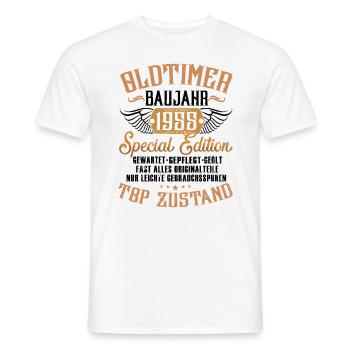 Oldtimer 1955 Baujahr – Vintage Retro Geburtstag - Männer T-Shirt - Weiß - Vorne - AI Model Male 178 dark (178cm)