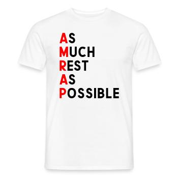 Autant de repos que possible AMRAP drôle - T-shirt homme - blanc - Devant - AI Model Male 178 dark (178cm)