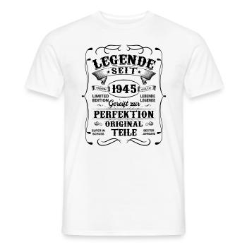 1945 Geboren - Geburtstag Jahrgang 1945 - Männer T-Shirt - Weiß - Vorne - AI Model Male 178 dark (178cm)