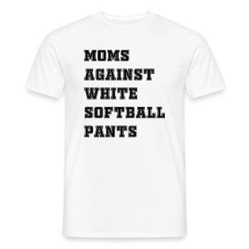 Mamans contre le pantalon de softball blanc drôle de softball - T-shirt homme - blanc - Devant - AI Model Male 178 dark (178cm)