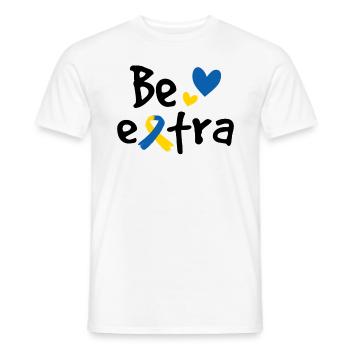 Seien Sie extra - Männer T-Shirt - Weiß - Vorne - AI Model Male 178 dark (178cm)
