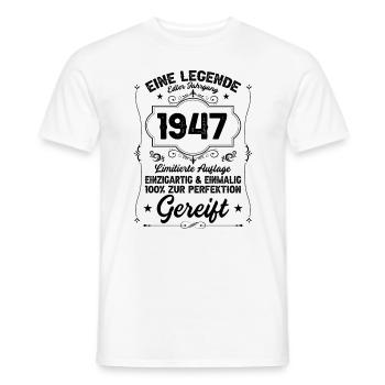 1947 - Männer T-Shirt - Weiß - Vorne - AI Model Male 178 dark (178cm)