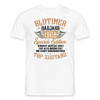 1968 Geboren Geburtstag Oldtimer - Männer T-Shirt - Weiß - Vorne - AI Model Male 178 dark (178cm)