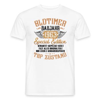 60 Geburtstag Oldtimer 1963 2023 - Männer T-Shirt - Weiß - Vorne - AI Model Male 178 dark (178cm)