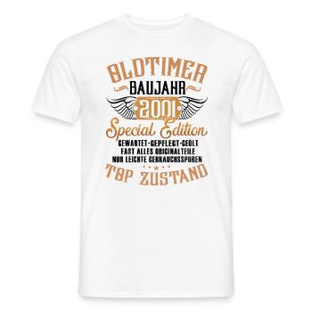 Oldtimer Special Edition Modell 2001 Geburtstag - Männer T-Shirt - Weiß - Vorne - AI Model Male 178 dark (178cm)