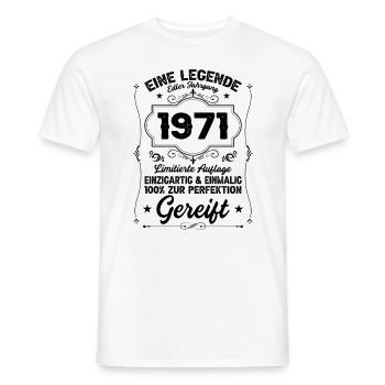 50. Geburtstag Vintage 1971 Rock & Roll Geschenk - Männer T-Shirt - Weiß - Vorne - AI Model Male 178 dark (178cm)