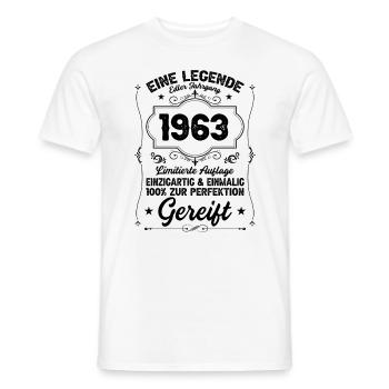 60 Geburtstag Oldtimer 1963 2023 - Männer T-Shirt - Weiß - Vorne - AI Model Male 178 dark (178cm)