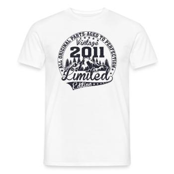 2011 date de naissance / anniversaire année 2011 - T-shirt homme - blanc - Devant - AI Model Male 178 dark (178cm)