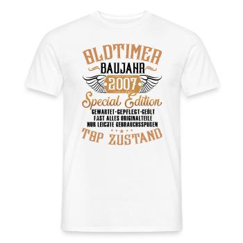 2007 Geboren Geburtstag Oldtimer - Männer T-Shirt - Weiß - Vorne - AI Model Male 178 dark (178cm)