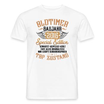 Oldtimer 2016 - Männer T-Shirt - Weiß - Vorne - AI Model Male 178 dark (178cm)