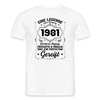 Jahrgang 1981 Original Geburtstag 1981 Retro - Männer T-Shirt - Weiß - Vorne - AI Model Male 178 dark (178cm)