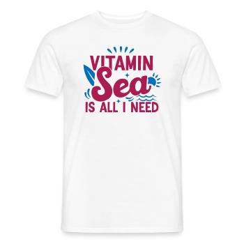 I need Vitamin Sea - Men's T-Shirt - white - Front - AI Model Male 178 dark (178cm)