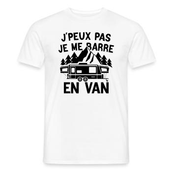 j'peux pas je me barre en van cadeau anniversaire - T-shirt homme - blanc - Devant - AI Model Male 178 dark (178cm)